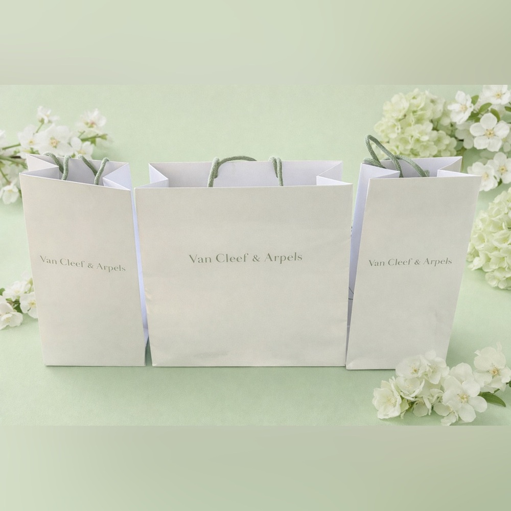 Van Cleef & Arpels Three White Empty Gift Bags 2026 Authentic